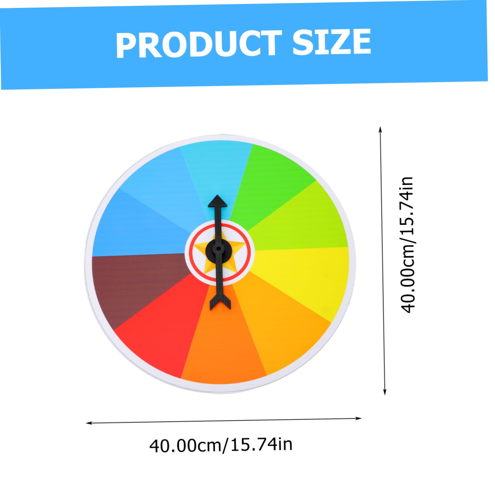 Hemoton Rotary Game Prop Large 40cm Raffle Wheel Ideal for Parties Meetings Teaching Activities