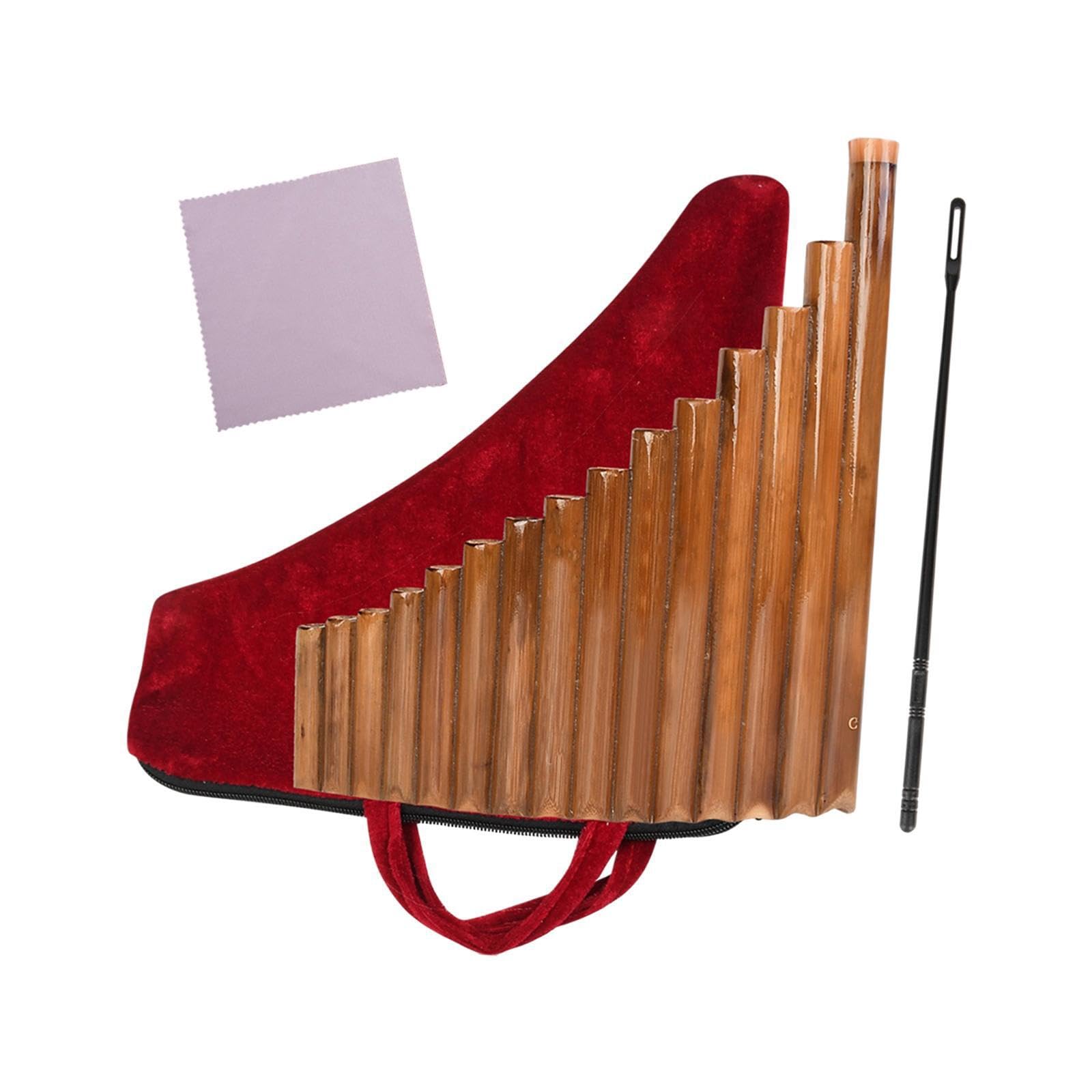 KIXZSAZ Flauti di Pan per strumenti a fiato in legno, 15 flauti di Pan a canne in bambù, suono eccellente, strumento musicale tradizionale cinese, studenti, bambini, ragazzi,