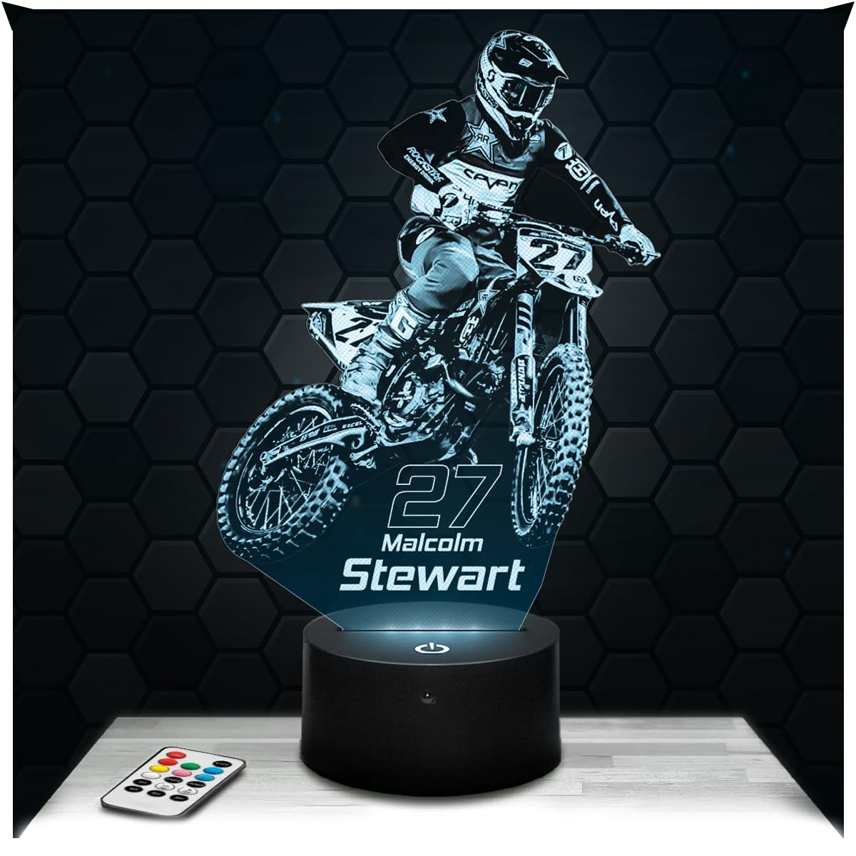 Lampephoto.fr - Malcolm Stewart Motocross 3D Lamp Decoration Supercross, Gift Idea for Men, Malcolm Stewart Motocross Night Light for Adult Bedroom Decor, Original Christmas Gift Idea,Merchandising