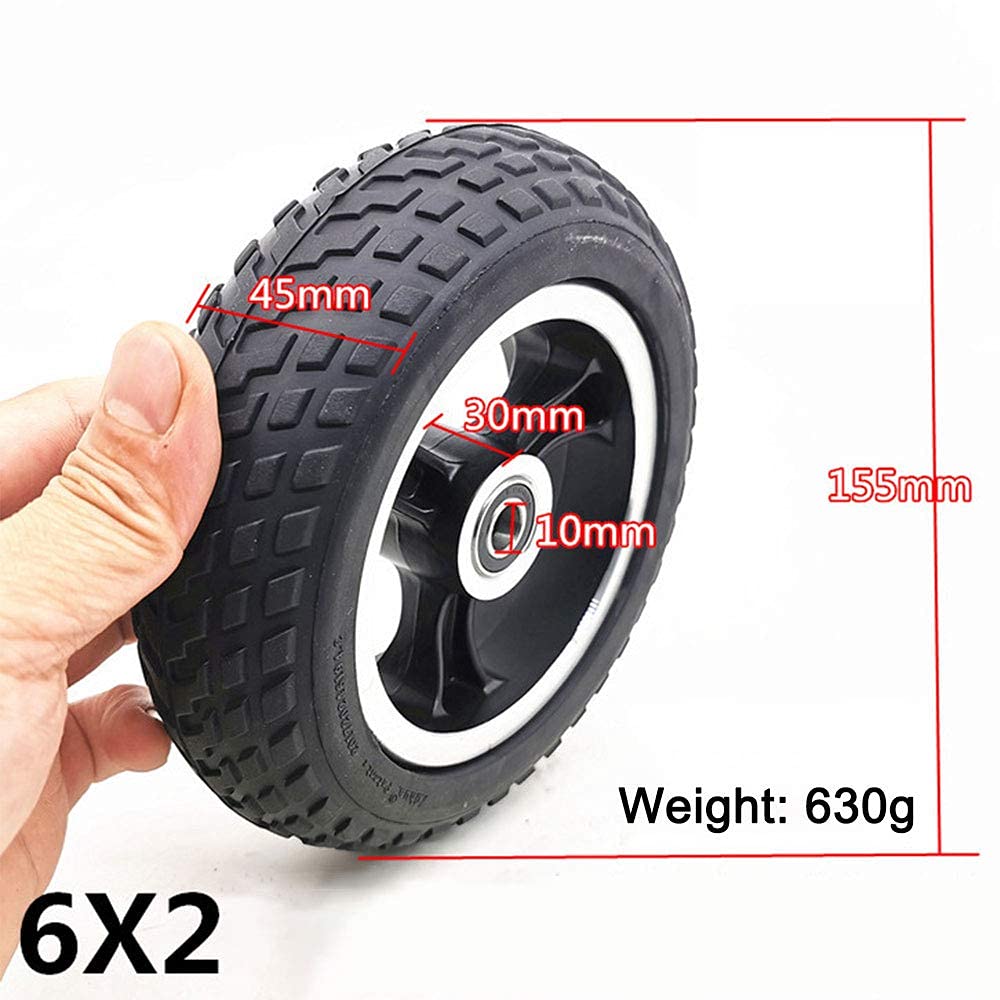 Neumáticos de Scooter eléctrico de 6 Pulgadas,neumáticos sólidos de Nido de Abeja no inflables 6x2,utilizados para reemplazar Las Ruedas Delanteras y traseras Completas del Scooter (10 mm)