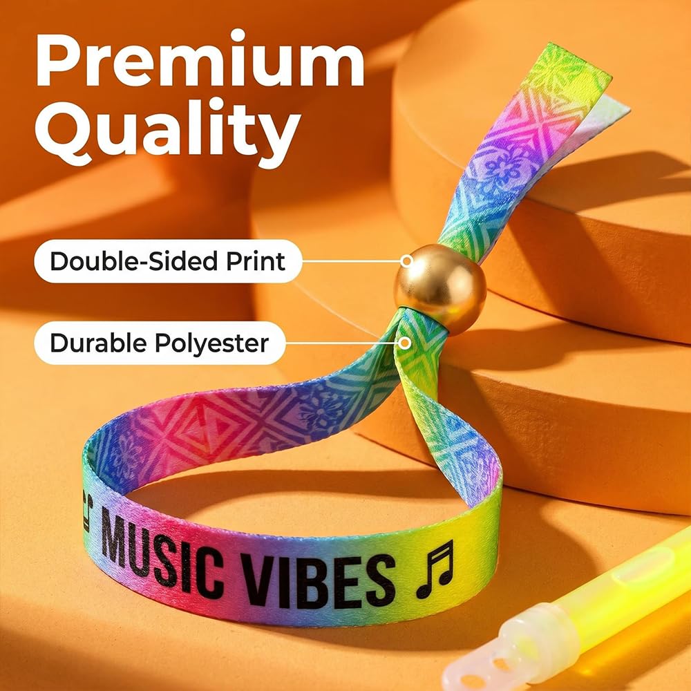 Pulseras de tela personalizadas con texto y logotipo para festivales