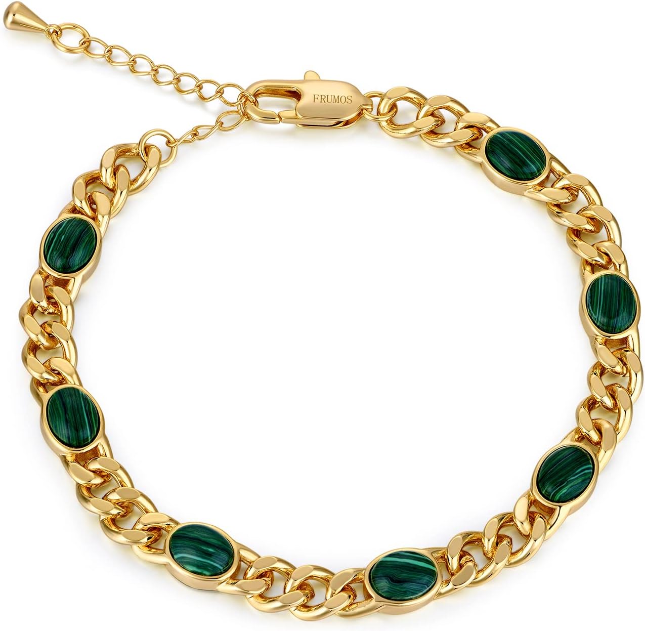 FRUMOSDainty Layering Bracelets for Women 18 k Gold Plated Fashion Adjustable Chunky Cuban Paperclip Link Chain Bracelets Jewelry for Women Girls Gift