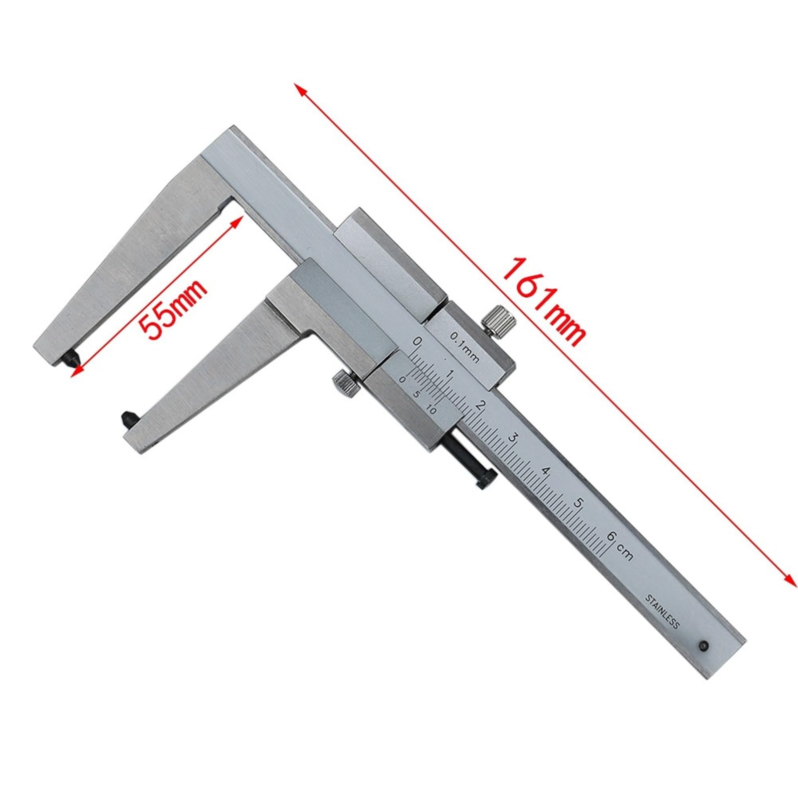Pastilla de freno/disco freno Calibrador Vernier 0-60 0,1 mm Medidor espesor desgaste Longitud la mandíbula 50 Alta precisión
