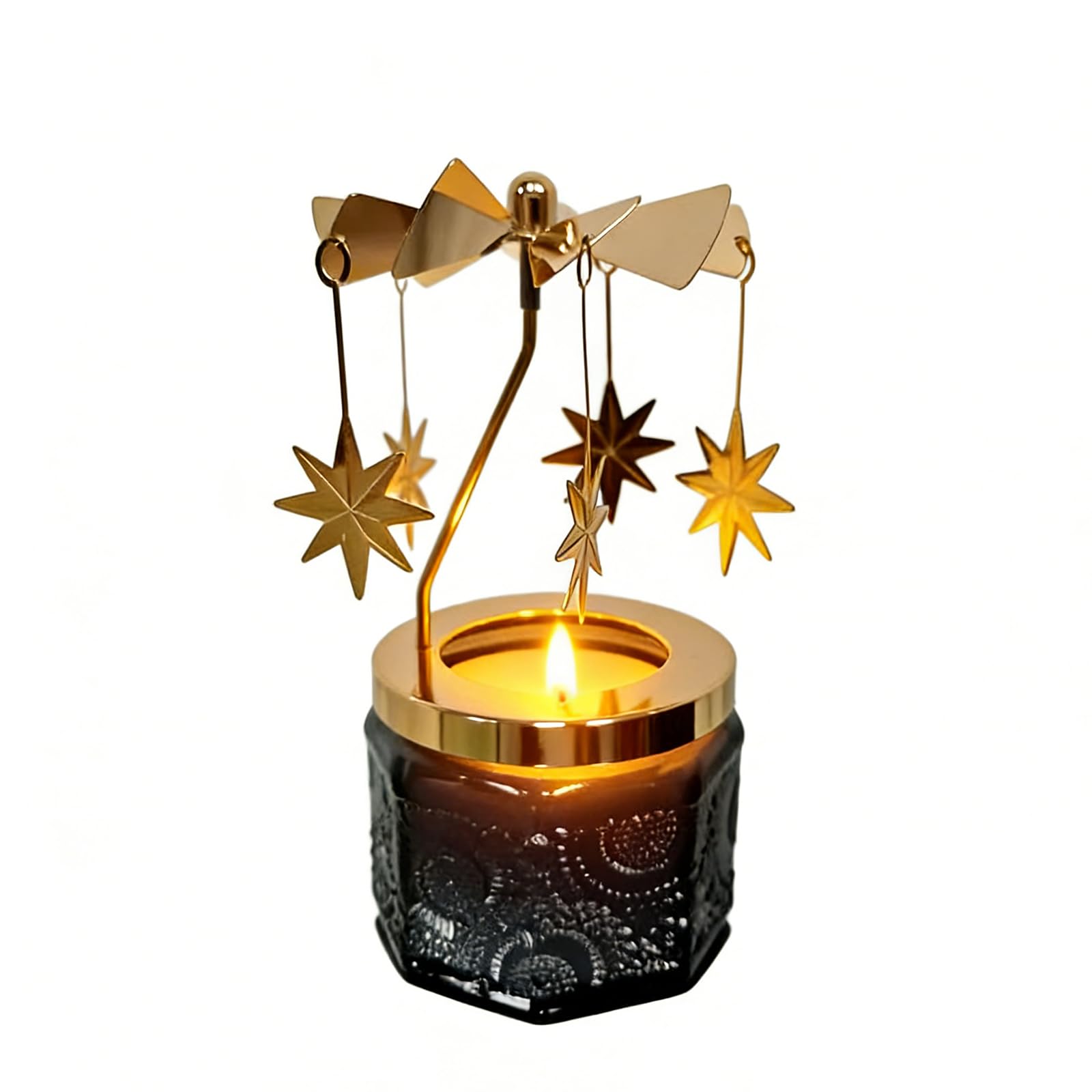 Lavender Scented Candle Carousel Rotary Candle Holder Spinning Tea Light Holder Birthday Gifts for Women, Mom, Wife, Girlfriend, Sister, Female Friends (North Star) — image 1