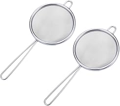 (2PCS) 3-inch Mini Fine Mesh Strainer,100% Food-Grade 304 Premium Stainless Steel Mesh Strainer Kitchen Colander Sieve with Handle - Ideal for Juice Egg Tea Flour Filter and Rinse Vegetable Fruit