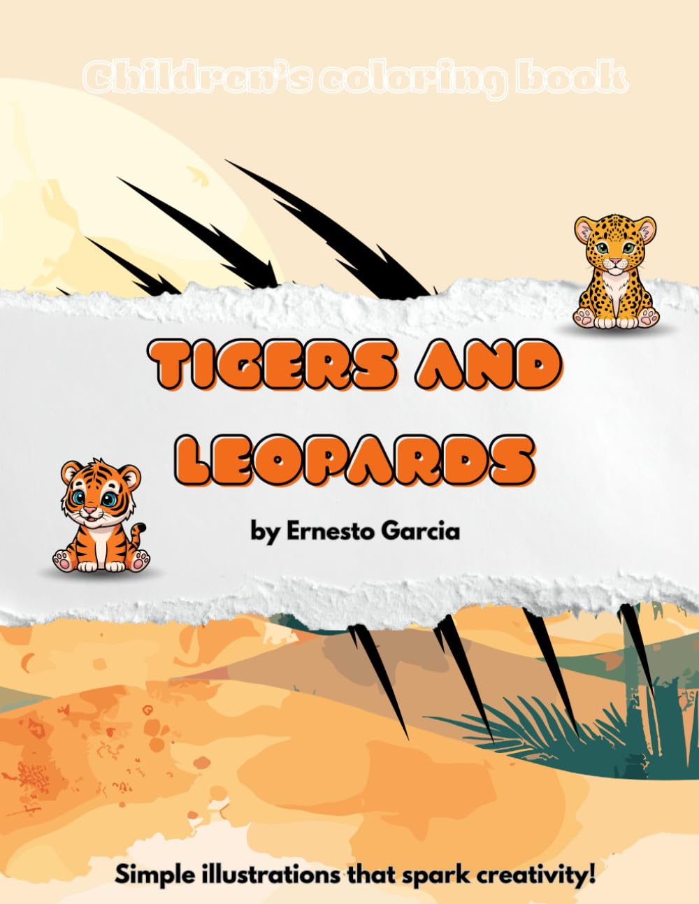 Children’s coloring book - Tigers and Leopards: Simple illustrations that spark creativity!