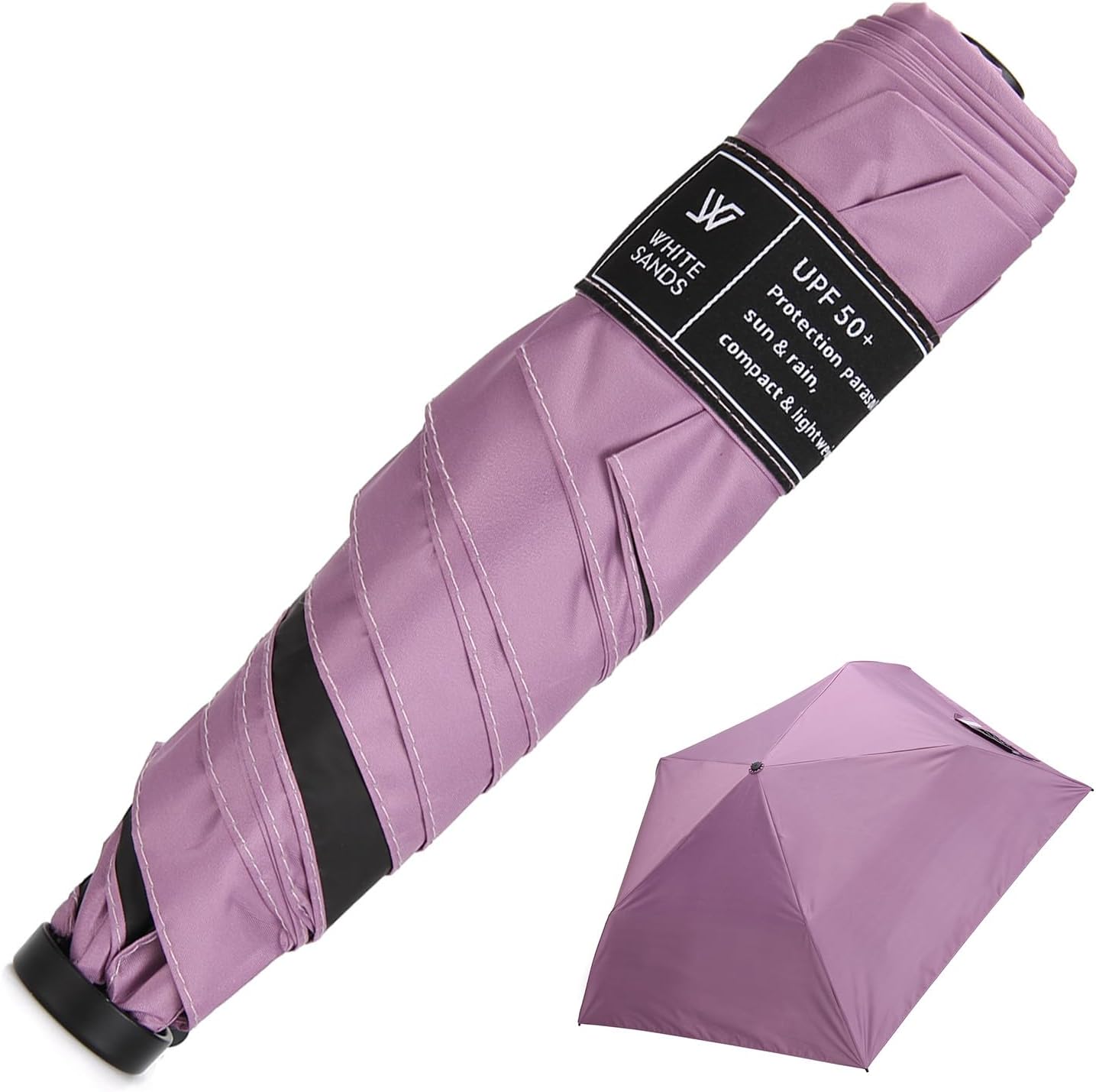 WHITE SANDS MOJA Ultralight Travel Umbrella Compact, Foldable, UPF 50+ Sun Protection LUNOA