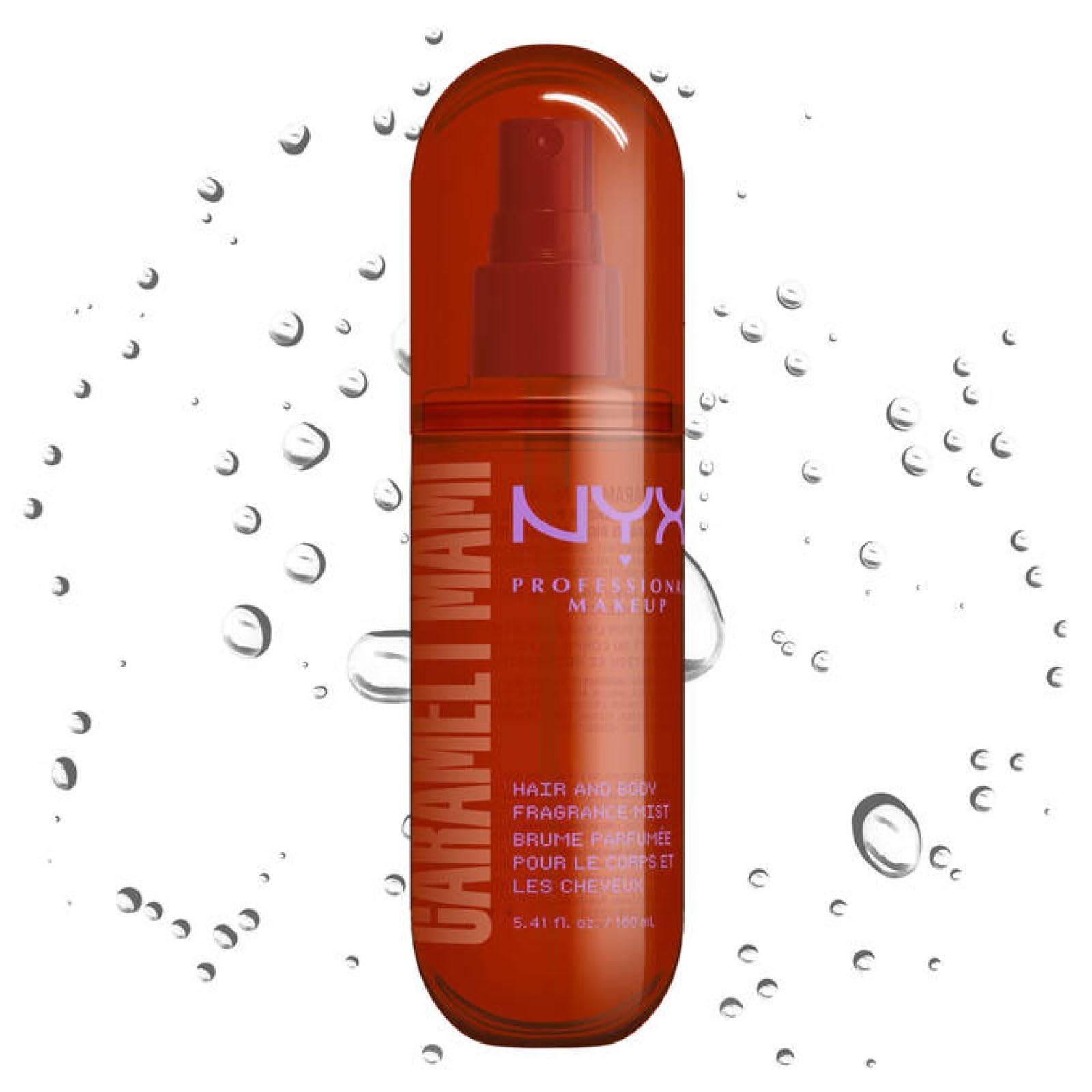 NYX Professional Makeup Hair & Body Fragrance Mist Spray Corpo e Capelli Caramelt Mami Caramello e Pistacchio Fragranza Intensa Effetto Avvolgente Formula Vegana e Cruelty Free - 2 Flaconi da 160ml