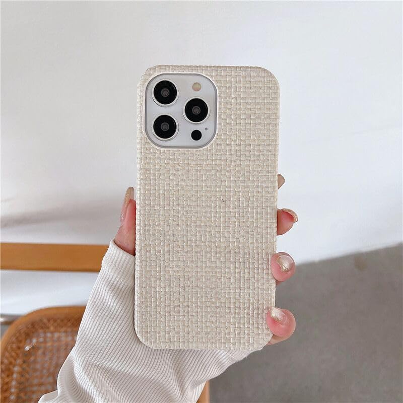 Amazon.com: Minimalist Woven Leather Phone Case, Beige