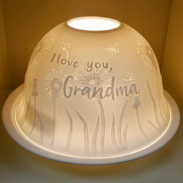 Nordic Lights Grandma Bone Porcelain Candle Shade Tea Light Holder Gift 62348