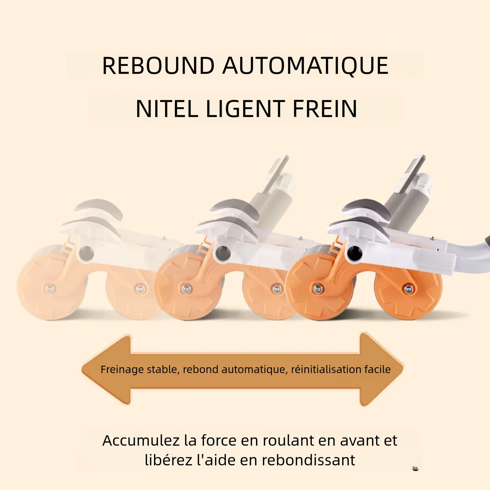 Neues Automatisches Rebound Aabdominal Wheel, Bauchroller Bauchtrainer, Bauchmuskeltrainer Automatische Rückprallbauchrad Rad, Wheels Roller Domestic Bauchtrainer, Wheel Roller Für Den Haushalt