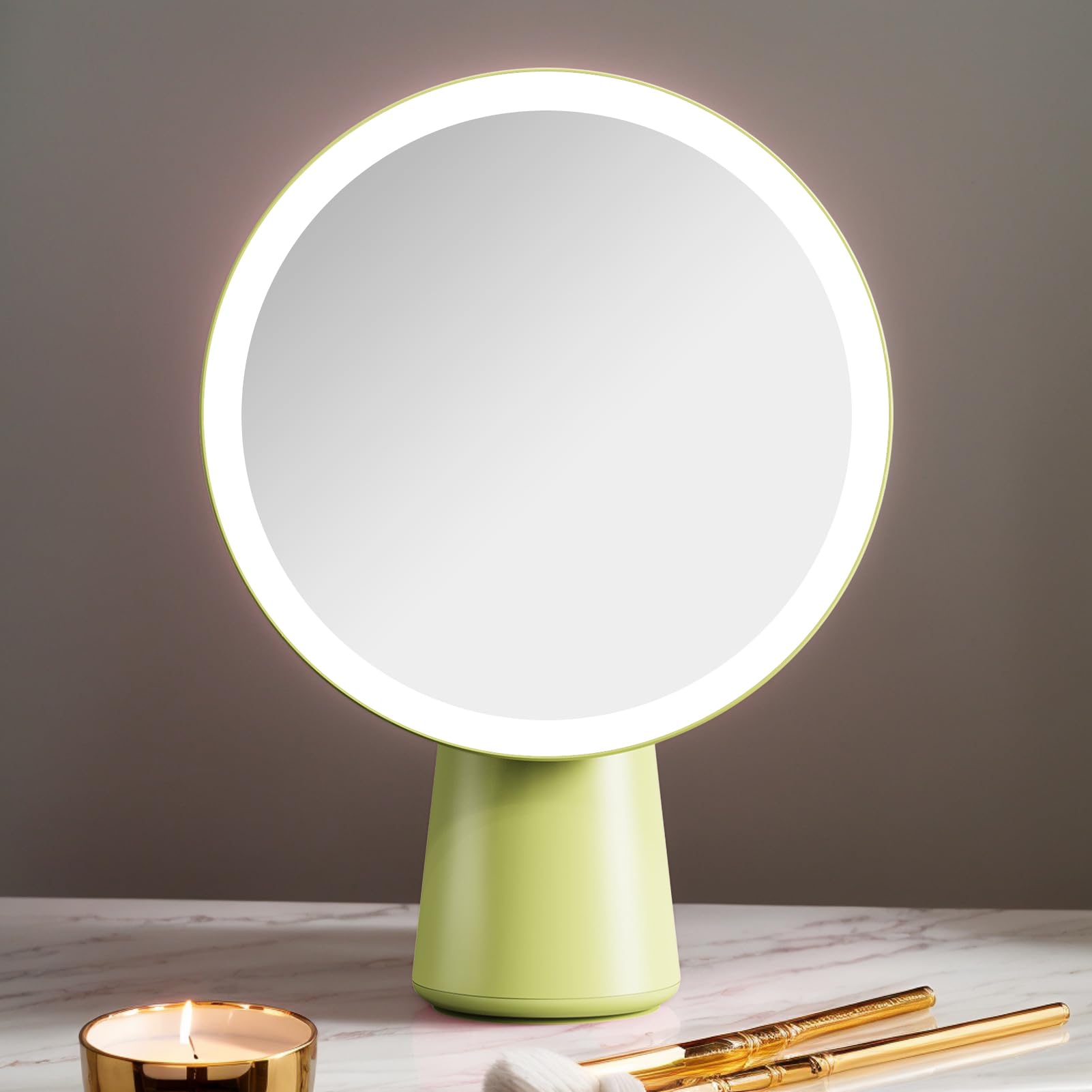 Espejo de tocador con luz Regulable, Aumento y Alta Definición | Espejo de maquillaje con luz LED para Residencia Estudiantil, Piso, Viajes, Dormitorio, Mesita de Noche, Vestidor, Mujeres y