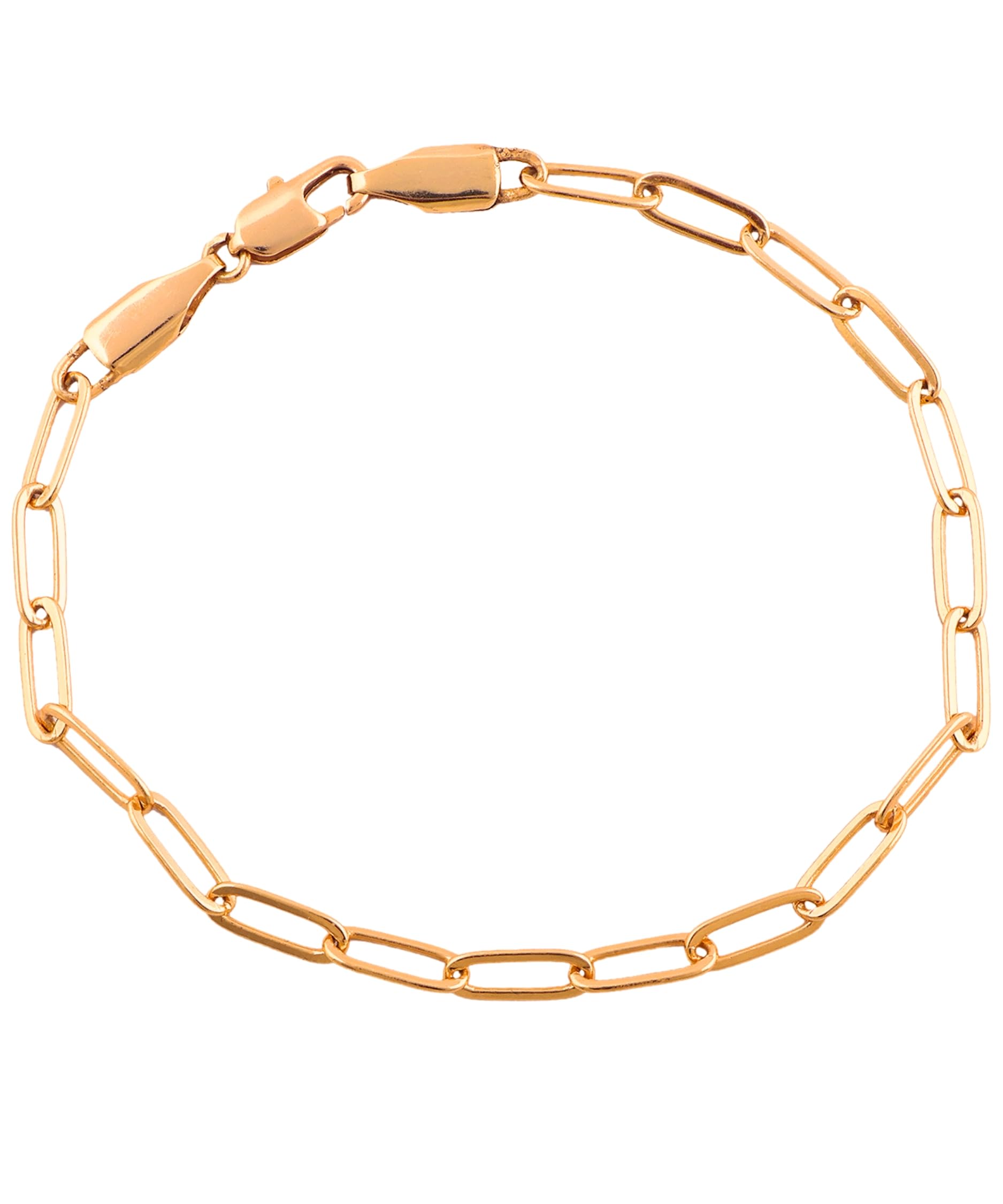 Maruti Creations14K Gold Plated Paperclip/Figaro Chain Adjustable Bracelet for Women | Bracelet for Women 14K Gold Plated Dainty Chain Simple Jewelry Cute for Girls