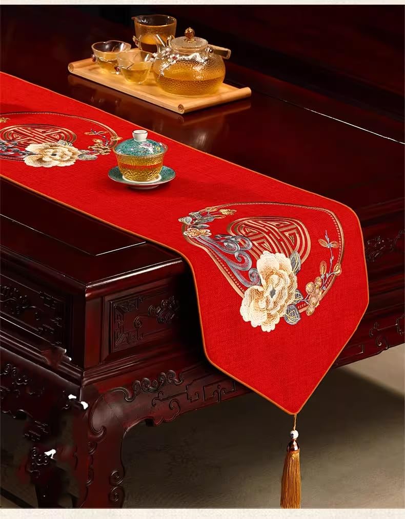 Flag Tea Tablecloth Chinese Tea Table Mat Set, Absorbent, Anti-slip-style4-35 * 210cm