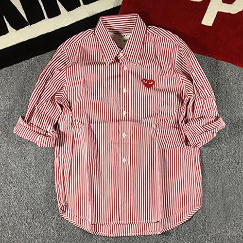 Amazon Play Comme Des Garcons プレイ コム デ ギャルソン ハート ストライプシャツ Xl レッド ホワイト シャツ 通販