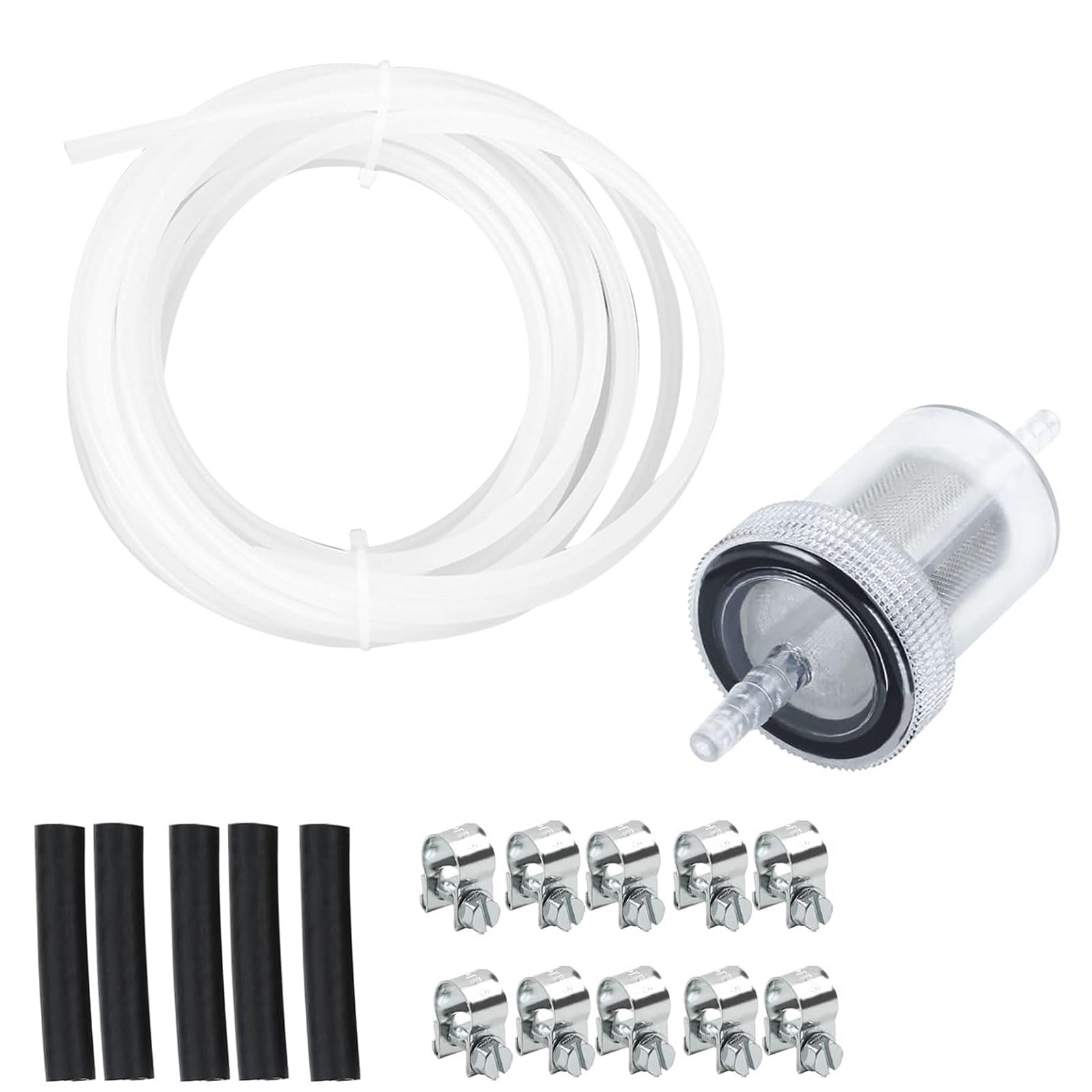 autozen Fuel Filter Kit, 17pcs Fuel Hose Clip Filter Pipe Line Kit wit 5M Fuel Pipe Line Hose, 1 x Fuel Filter Replacement for Air Parking Heater Accessories