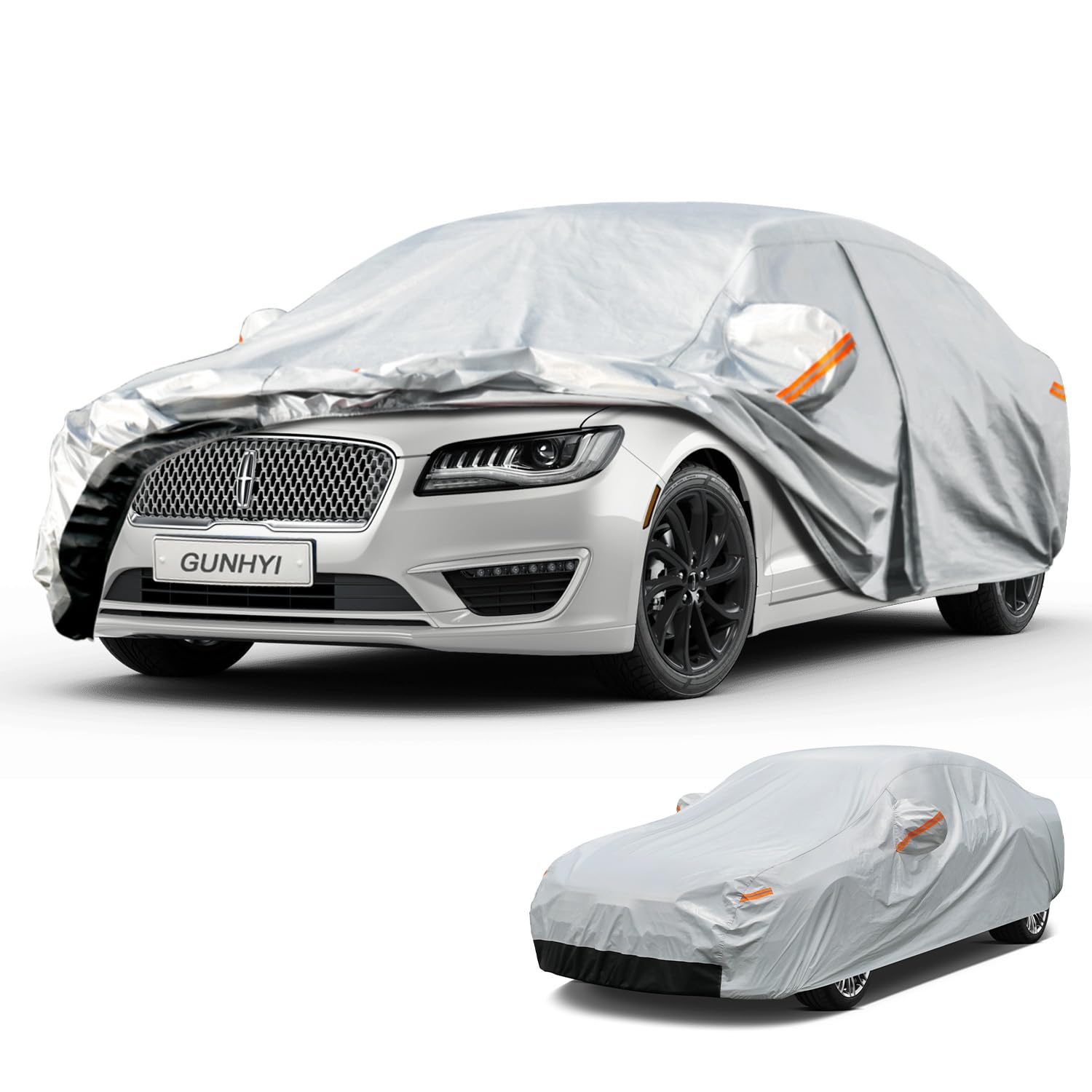 GUNHYI 6 Layer Car Cover Custom Fit Lincoln MKZ (2006-2026) Waterproof All Weather, Heavy Duty Outdoor Snow Sun Rain Uv Protection (Ships from US Warehouse, Delivery 3-8 Days)