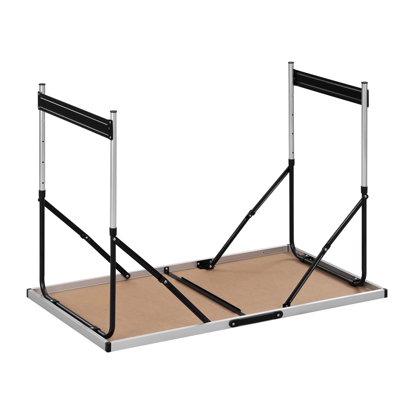 eSituro SCPT0006 Table de Jardin Pliable, Hauteur Réglable(73-94cm), Table Camping Rectangle en Aluminium,Chêne, Super Légre 100x60x94cm