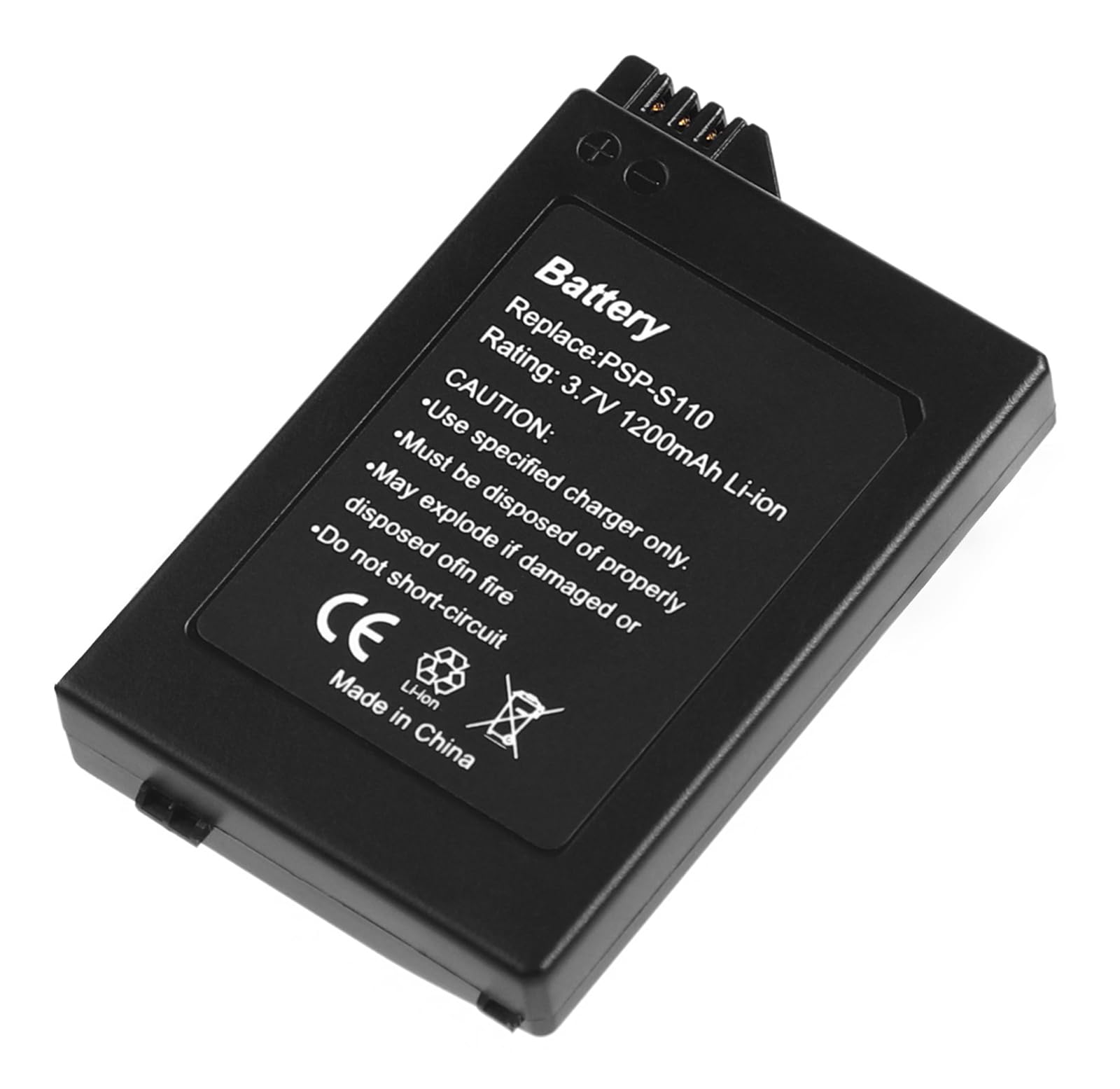 Batterie Li-ion 1200 mAh compatible avec Sony PSP-S110 PSP 2000 2001 2002 2003 2004 2006 2007 3000 3001 3002 3003 3004 3005 3008 3008 3008 010 Con. Batterie de rechange rechargeable pour