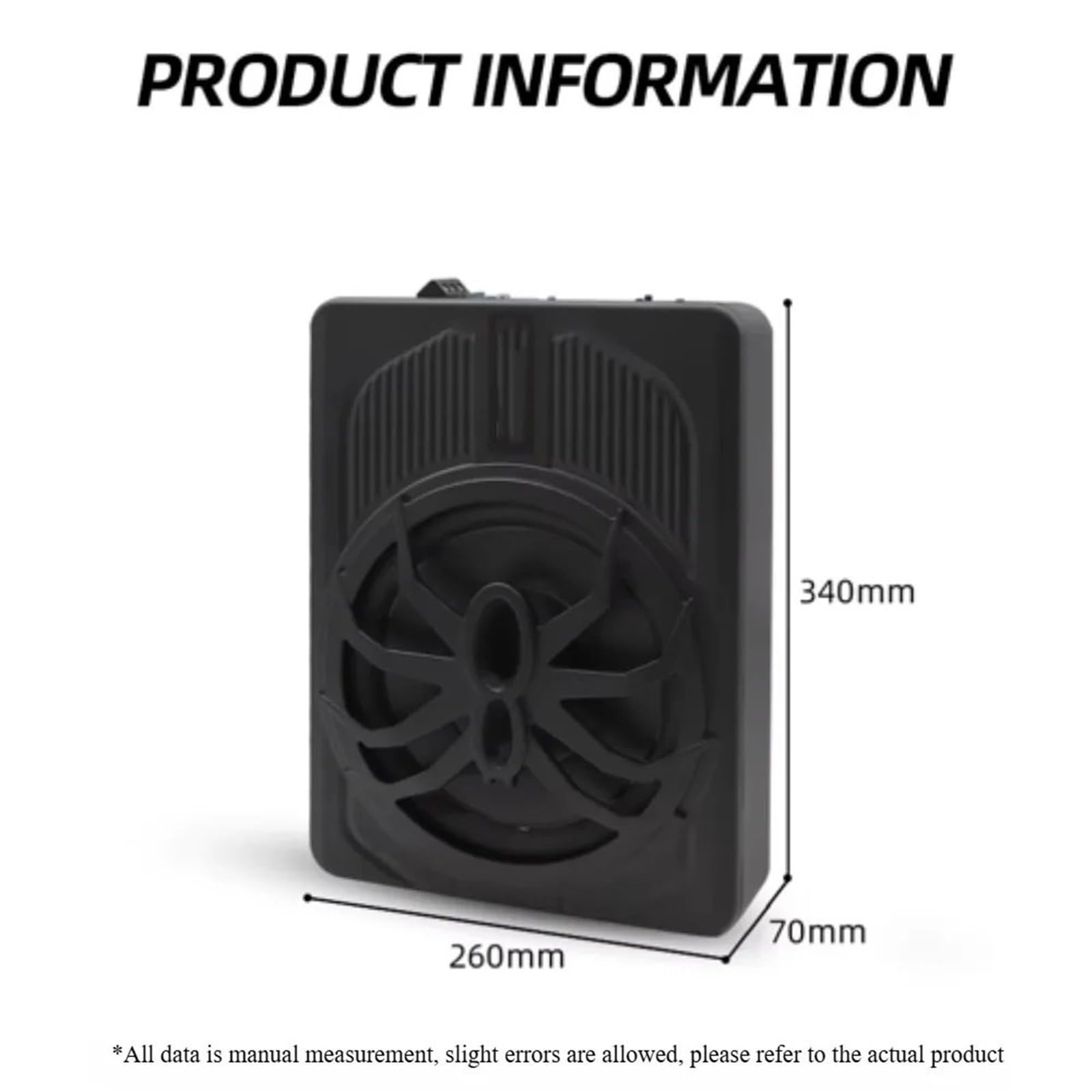 Tweeters para Coche Tweeter Sistema de Audio para automóvil de 120 W RMS: subwoofer Activo de 10 Pulgadas, Graves Puros y Altavoces ultradelgados Debajo del Asiento.
