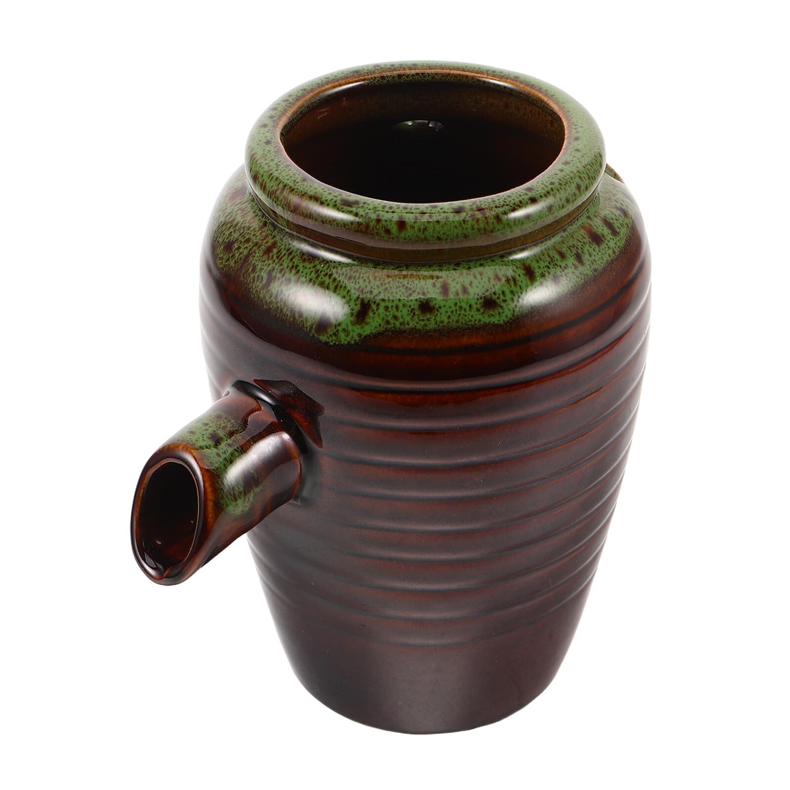 BESPORTBLE Pot en Céramique pour Fontaine de Jardin Filtre à Eau pour Aquarium Pot Écologique en Terre Cuite Taille Petite Couleur Brun Flammé Fontaine Cascade Naturelle pour Aquarium