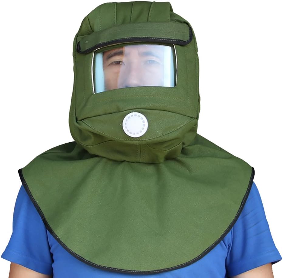 Sand Blasting Hood Cap, Canvas Shawl Sandblaster Protective Gear Mask Anti-dust Hood for Spraying Sanding Cutting, DIY Painting Woodworking Protection