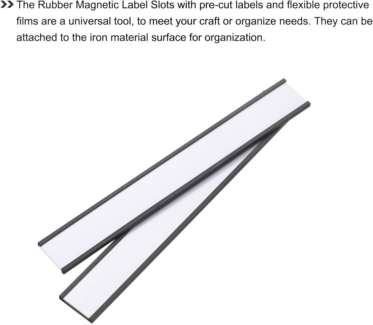 MECCANIXITY Label Holders 0.75" x 6" C Channel Rubber Magnetic for Metal Shelves Organize, Office File Cabinets Pack of 30