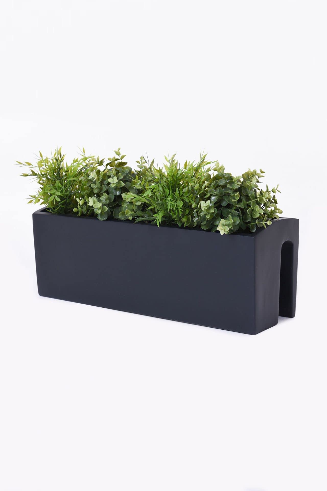 VIVANNO Balkonkasten Blumenkasten Fiberglas BALKONA Classic (22x60x19 cm, Anthrazit Matt)