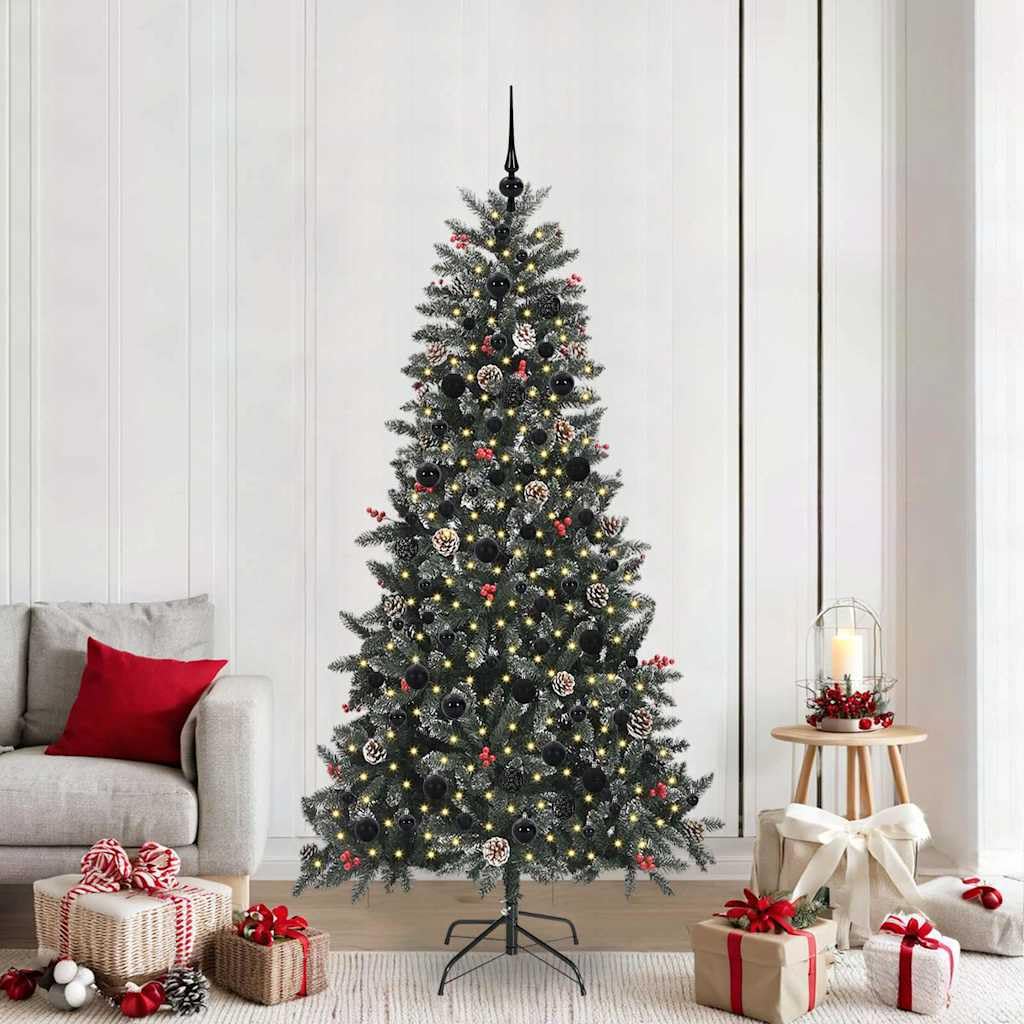 Árbol de Navidad Artificial Verde 210 cm con Estructura de Acero Duradera