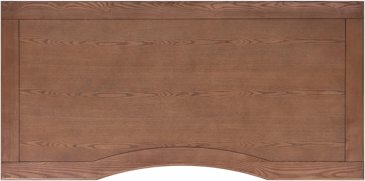 Jennifer Taylor Home JTH Luxe Dauphin Gold Accent 5-Drawer Wood Executive Desk, Natural Brown Ash Wood