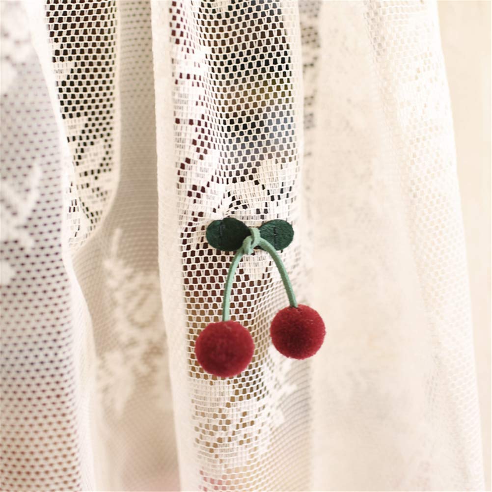 Rideau for cuisine café, rideau court, rideau court de cuisine, cantonnière de fenêtre, rideau en filet de dentelle blanche, rideau de café transparent, style campagnard et rural(W x H280x110cm)
