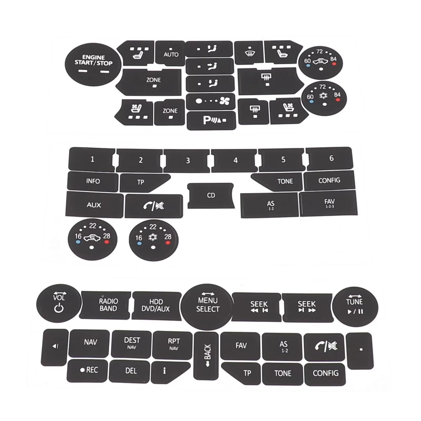 Button Stickers Compatible with SAAB for 3rd Gen 9-5NG