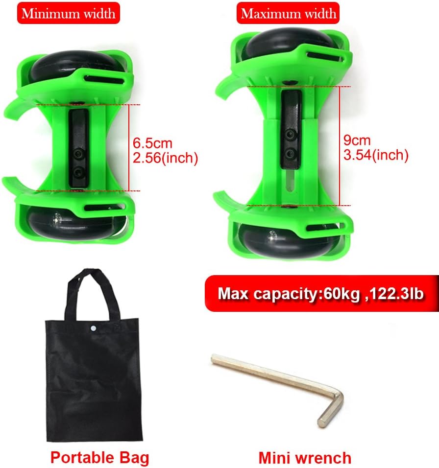 Webetop Kids Lighted Heel Skate Rollers Adjustable Two Wheels Skate Shoes Scooters,One Size Fits Most,60KG Weight Limited,with Portable Bag and Mini Wrench for Adjusting Size