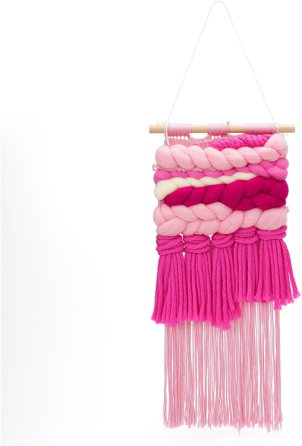 Weaving Loom for Beginners and 1 Set of Weaving Works Complete Yarn Kit with Detailed Friendly Instructions, Parents and Children in The Holiday Experience Weaving Brings Fun Pink