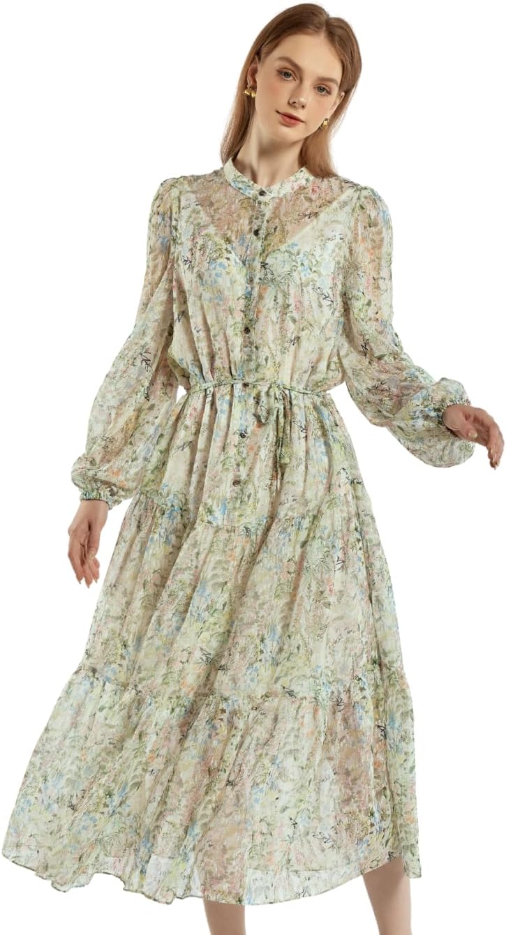 SIXDO Voile Flared Dress for Women, Casual Style and Elegant Statement for Seasonal Gatherings