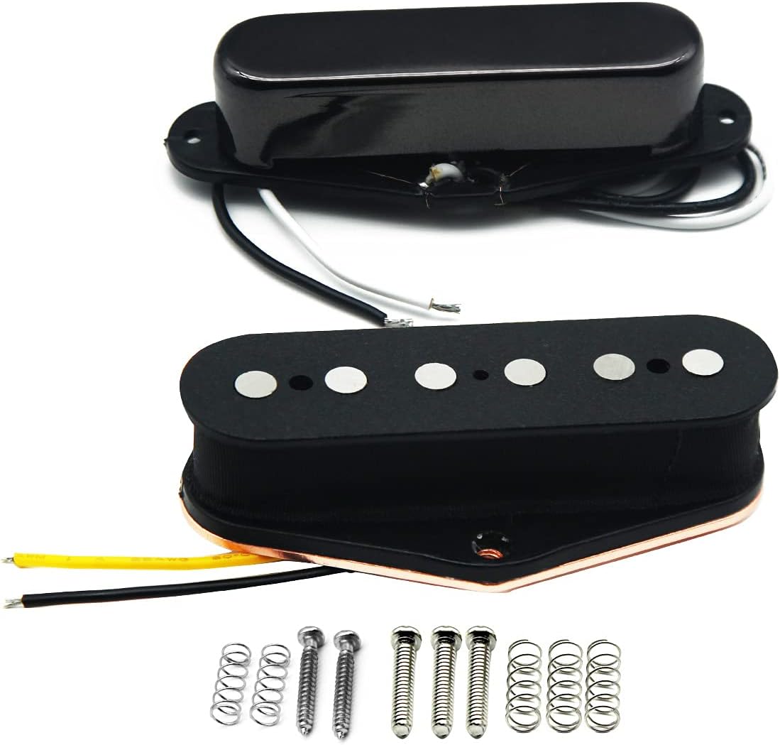 FLEOR Vintage Single Coil Pickups Set Black Neck & Bridge Pickup (50mm/55mm) Alnico 5 Magnet for TL TE Style Guitar Parts - Image 3