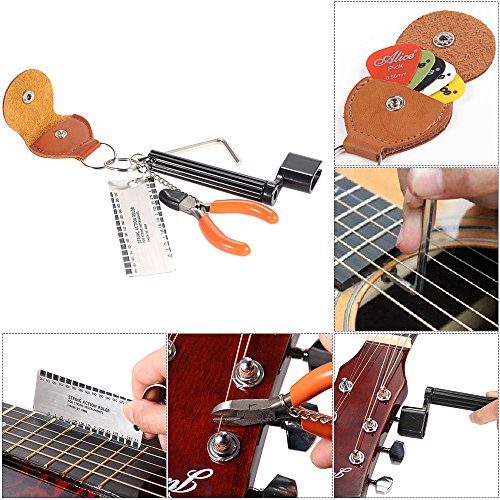 KKmoon 5-em-1 Guitarra Kit Acessórios Kit de Ferramentas de Configuração Corda de Enrolador Ponte Pi