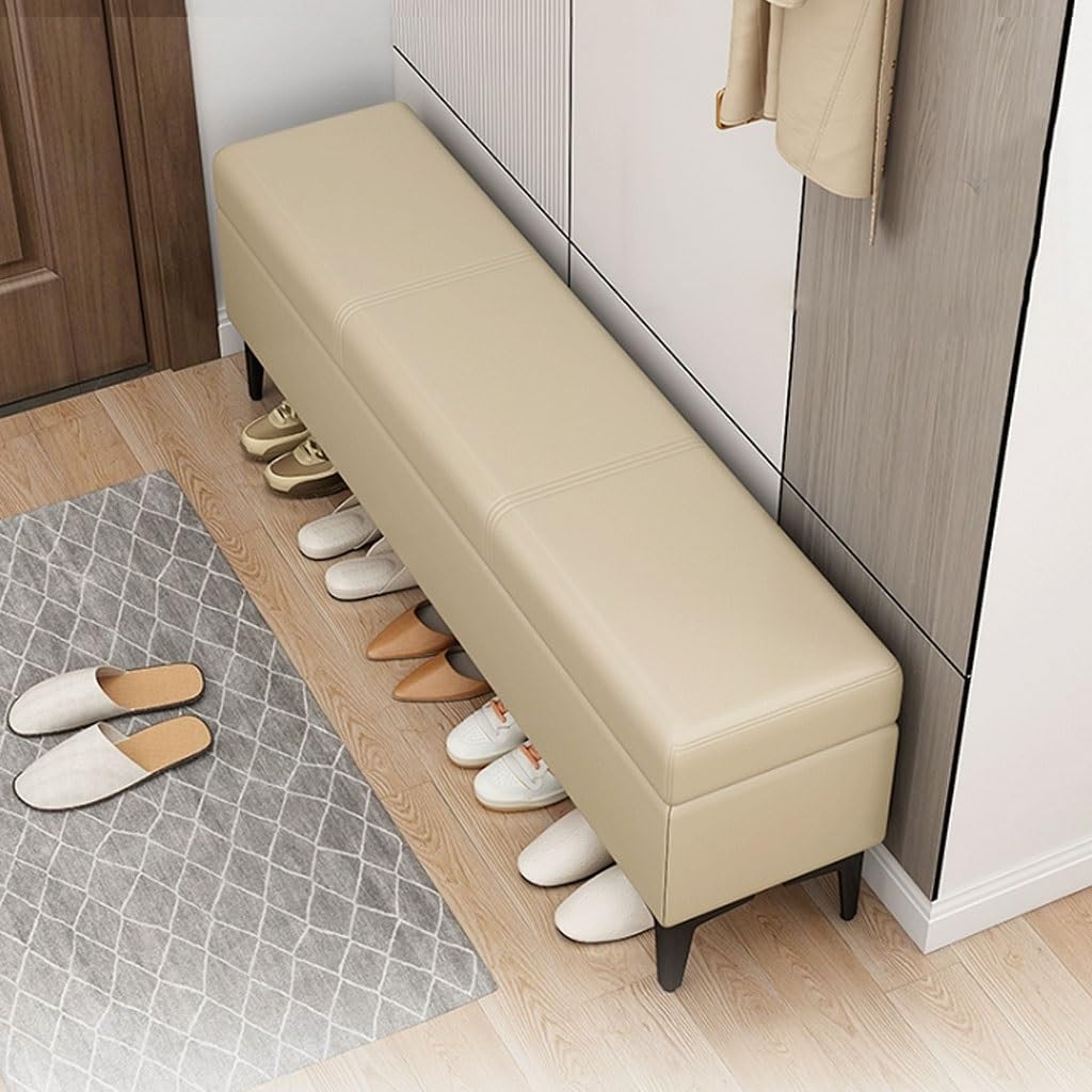 Repose-pieds pour entrée beige-jaune de 60 cm pour un accueil chaleureux