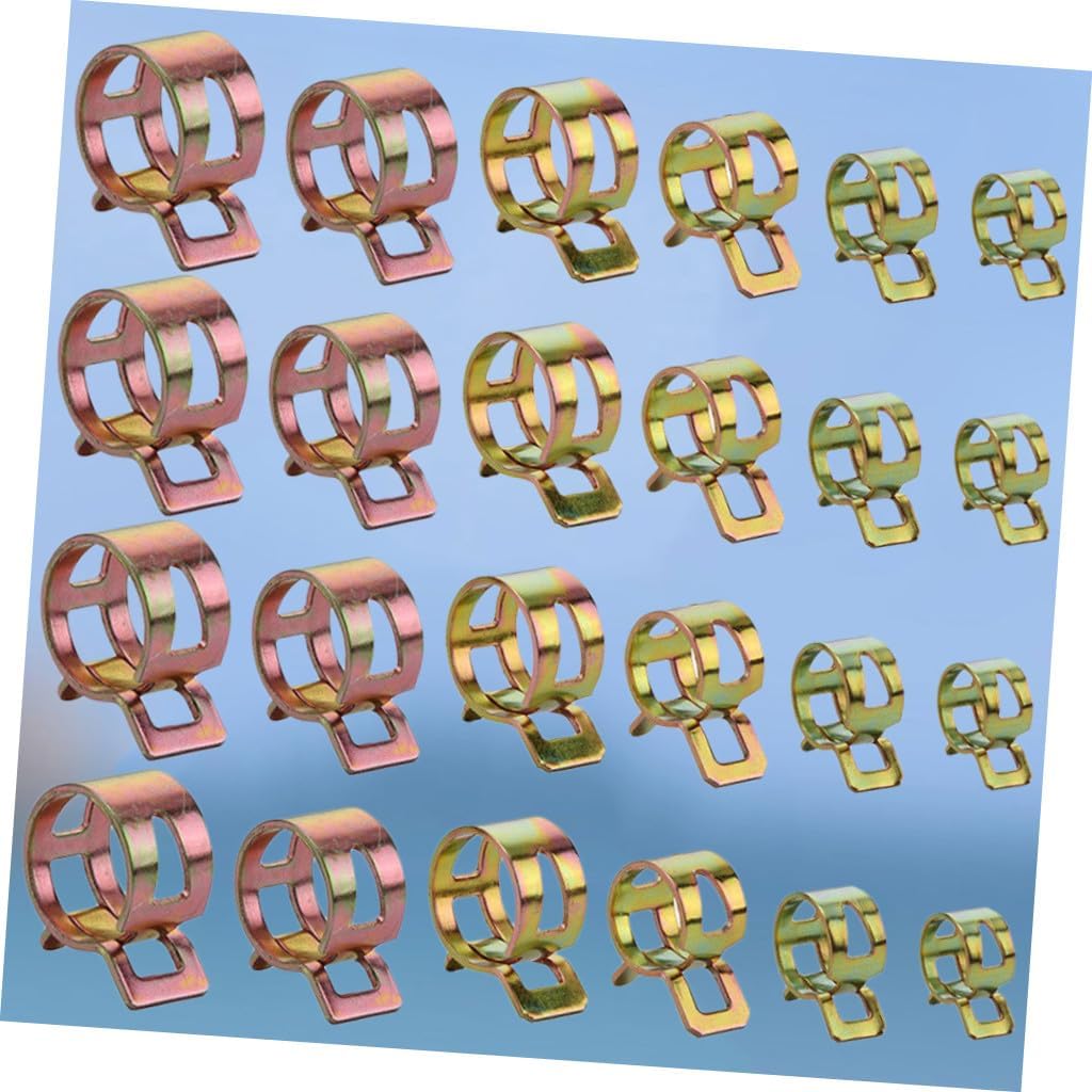 60PCS Zinc Plated Gasoline Hose Clamps Spring Clips with Storage Case High Strength Fuel Line Clips for Automotive Fluid Hoses