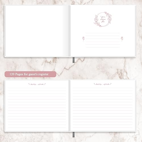 Miniatura 3 de Hermoso libro de invitados de boda, libro de registro de 7 x 9 pulgadas, papel grueso de 120 GSM, libro de tapa dura con bordes dorados, para boda,