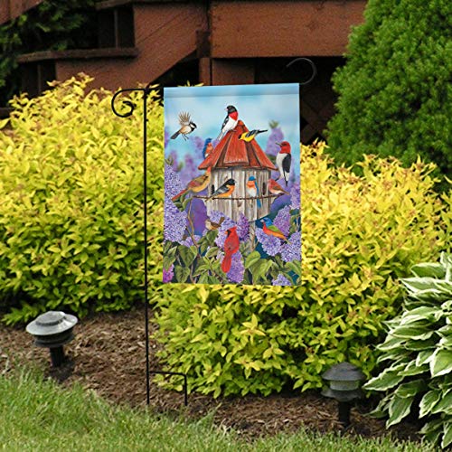 Briarwood Lane Birds and Lilacs Spring Garden Flag Birdhouse Floral Cardinal 12.5