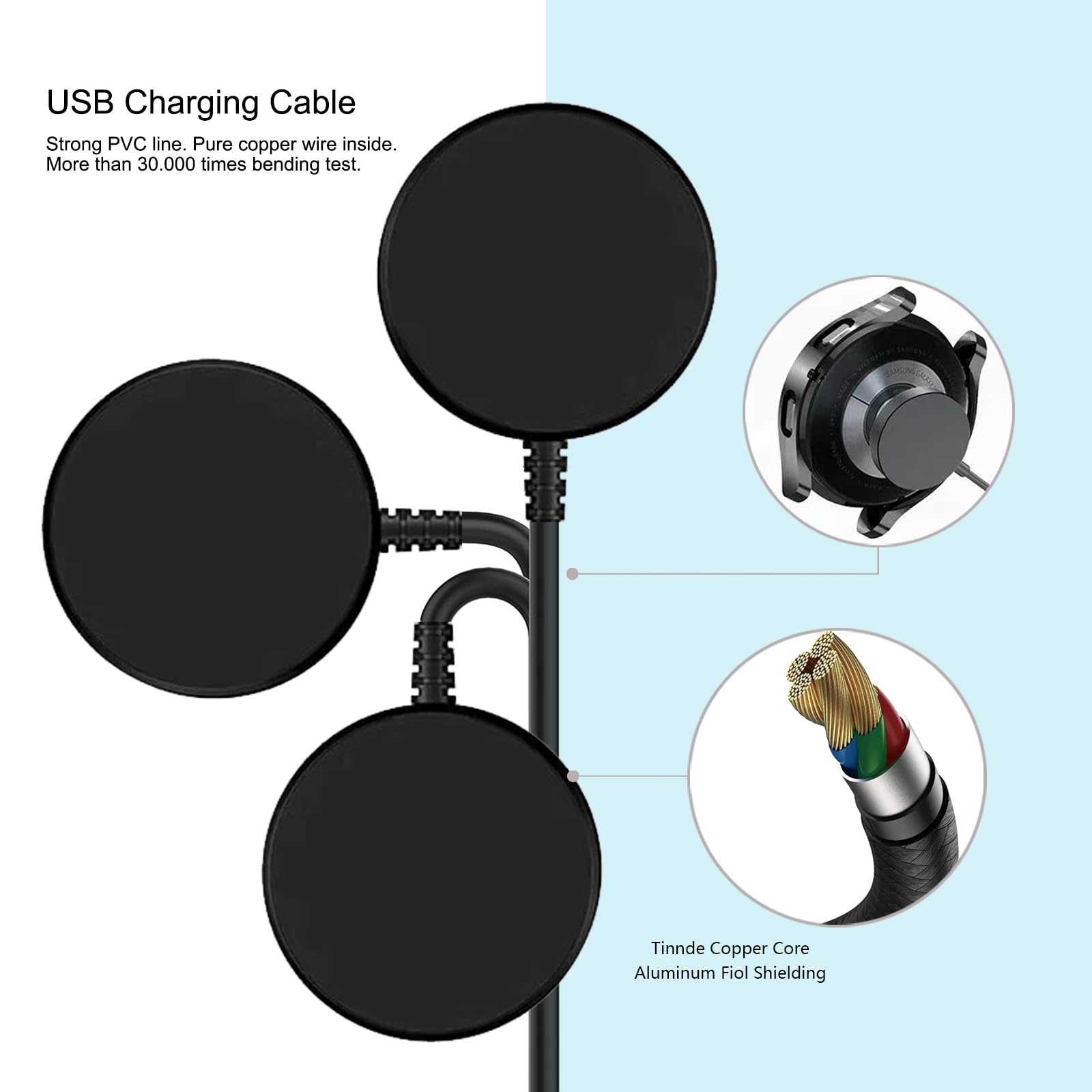 Uhren-Ladeadapter, kompatibel mit Galaxy Watch 7/6/5/4/3/FE/Ultra/Active 2/Active Series Classic/5/5 Pro/4/4 Classic/3/Active 2/Activ, magnetisches kabelloses Ladekabel, 2 Stück