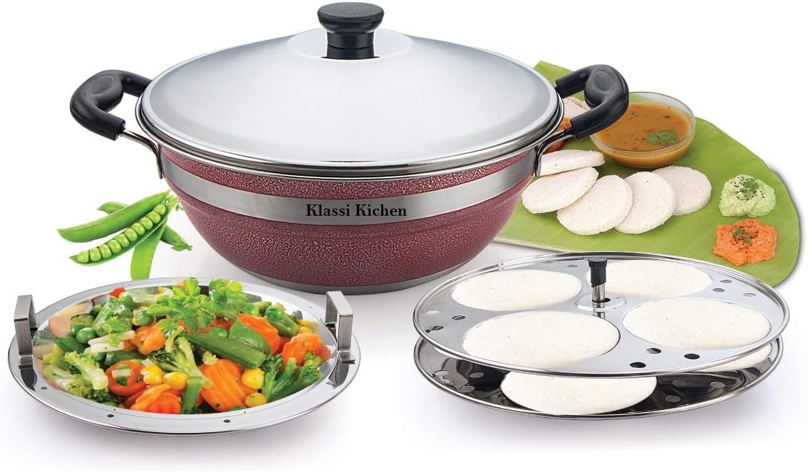 DACE Lite 3 Plate Ss Idli Cooker With Whistle Indicator | Idli Cooker ...