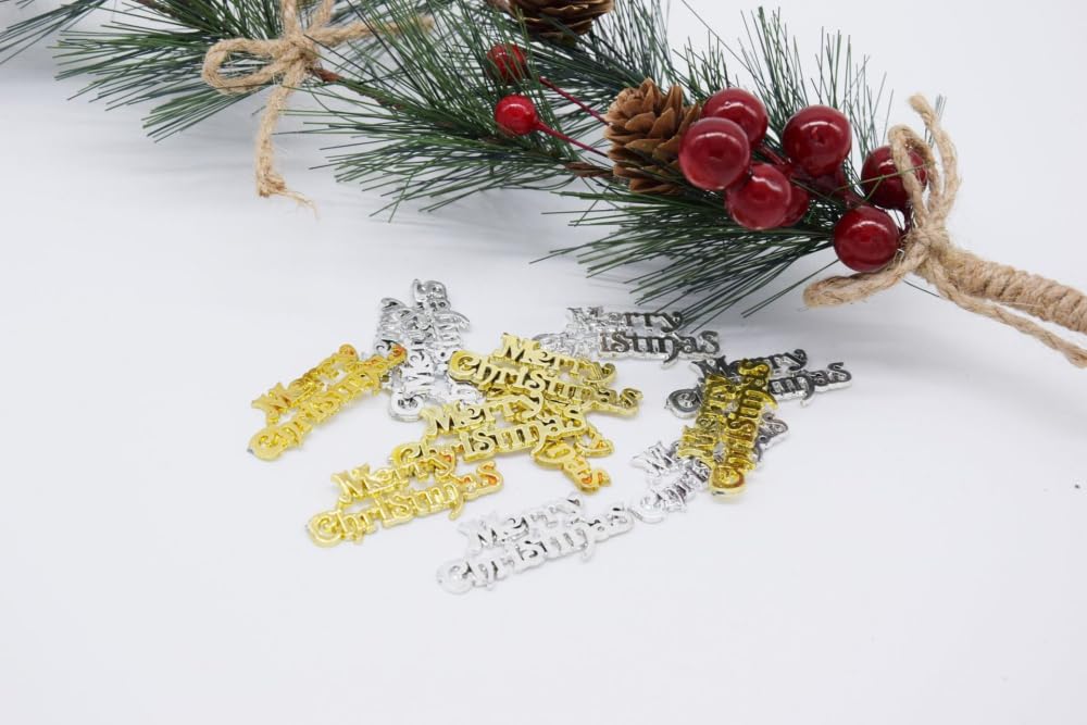 Lot de 10 pendentifs de Noël, avec trous, pour sapin de Noël, décoration de Noël, loisirs créatifs, à enfiler, pâte, dorés, 47 cm