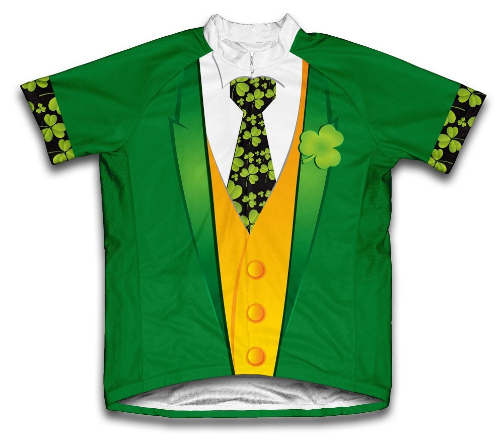 ScudoPro Iris Tuxedo St. Patrick's Day Short Sleeve Cycling Jersey for Men - Size 4XL