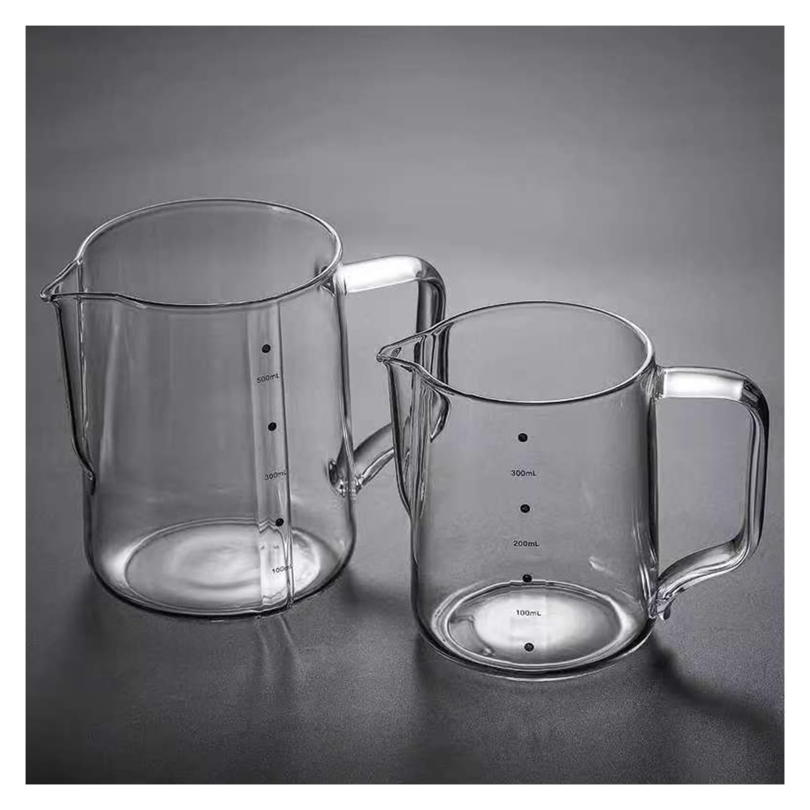 Taza De Vidrio Transparente For Latte Art Con Escala, Taza Especial For Espumar Leche, Tarro De Café Latte Art, Taza Medidora Con Boquilla De Cocina(500ML)