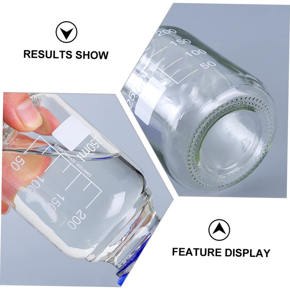 Veemoon Flacon D’échantillons en Verre 250ml avec Couvercle, Lot de 4