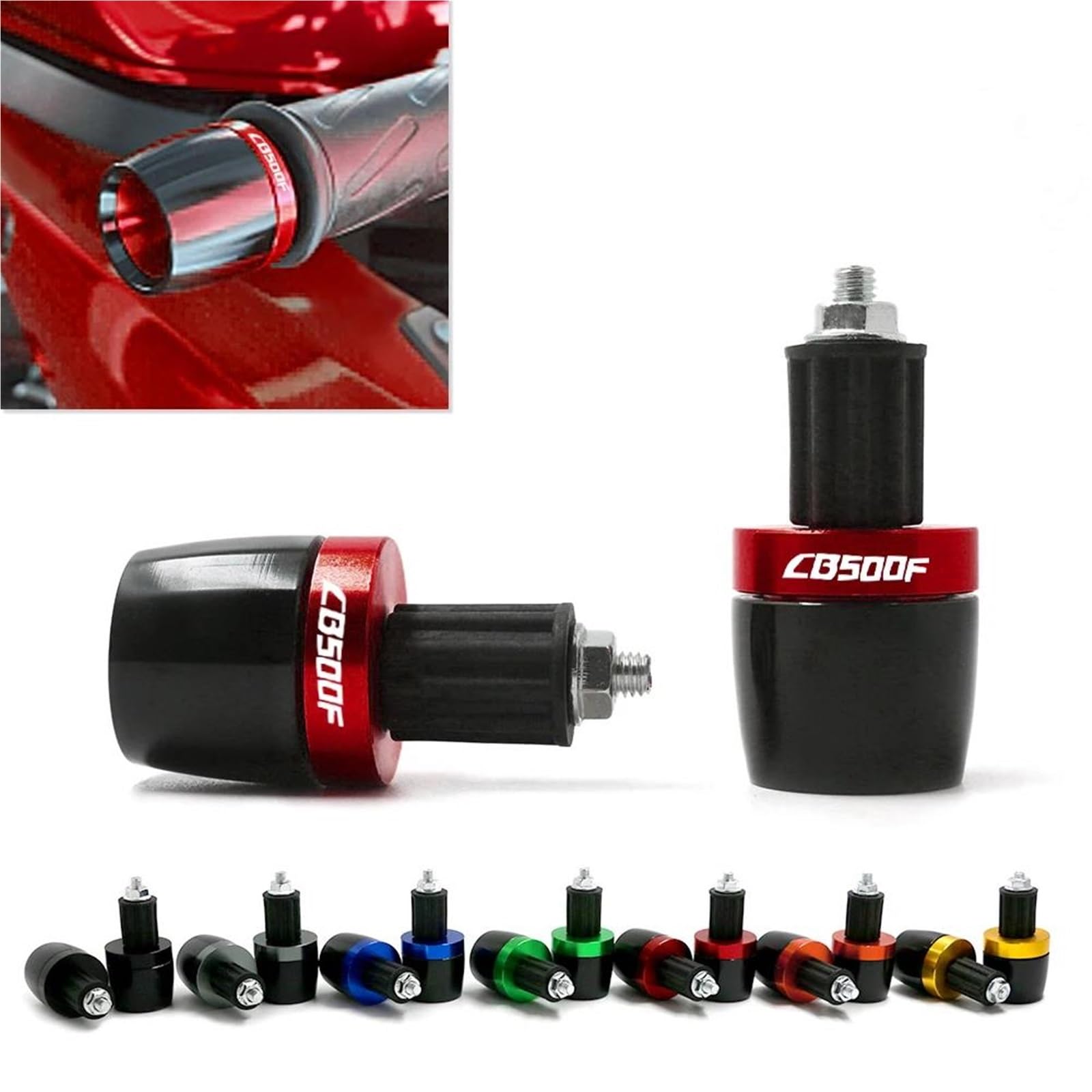 HYRHEV CB500F CB 500F CB 500 F Moto 7/8 "poignées De Guidon Extrémités Barre De Poignée Capuchon De Contrepoids Bouchon Couvercle Coulissant(Green