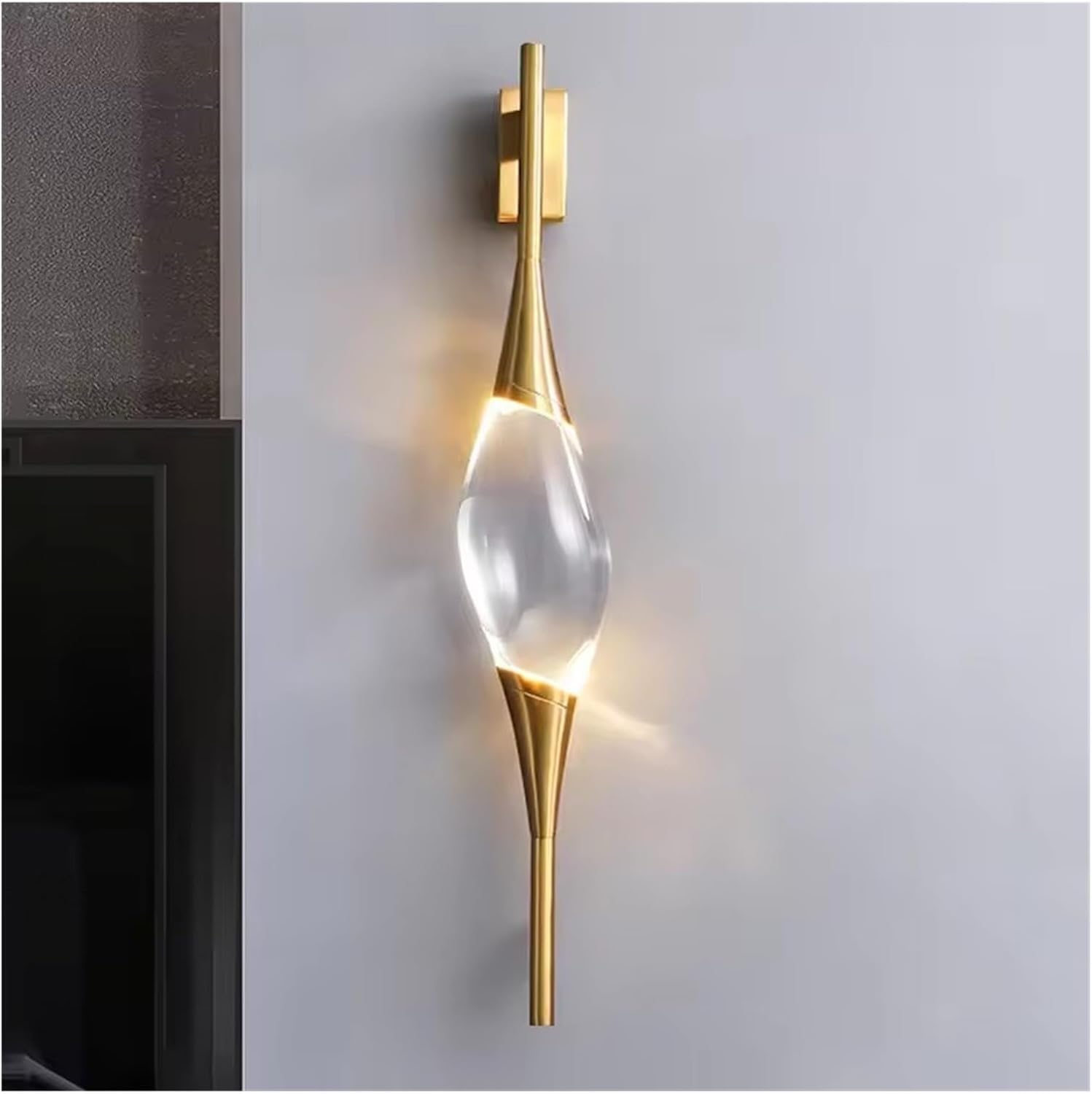 CWCQGH Wall Lamp Copper Sconce Light Bedside Stair Loft Dining Living Room Corridor,Warm White (2700-3500K)