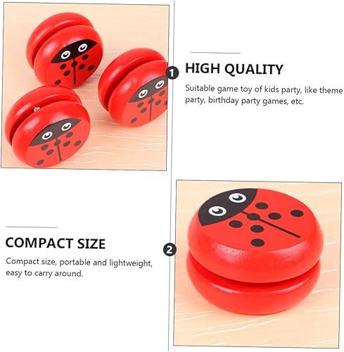 Miniatura 2 de 1 Set 5pcs Cartoon Yo-yo Soccer Boys Kids Wooden Toys Kids Responsive Ball Wood Responsive Ball Child Responsive Ball Red Mermaid Bearing Shaft